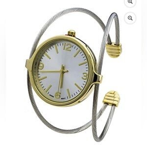 Japanese Quartz Women's 31mm Case Double Wire Bangle Watch